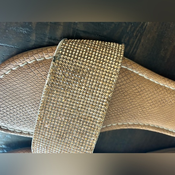 Sam Edelman Circus Gold Rhinestone Slides Flats Sandals Womens size 9.5 - Picture 2 of 7